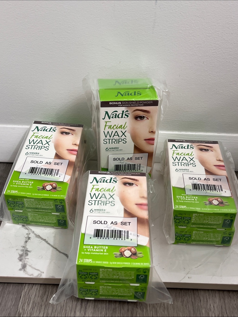 Nads facial wax strips for facial hair removal lot of 8 boxes